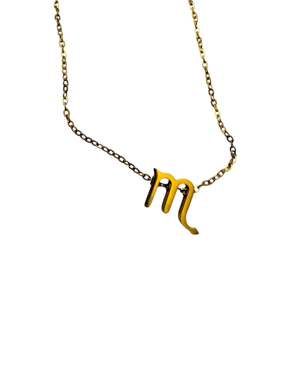 Gold Zodiac 'm' Scorpio Necklace